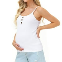 SHLDYBC Spremnik na vrhu rubnog rukava rukavica rušina ljetna sestrinska majica Ležerne prilike za trudnoću,