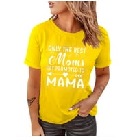 Mama Pismo Štampanje mama Tees Loot Fit Fit okrugli vrat majice Majice kratkih rukava Samo najbolja