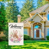 Easter Bunny cvjetni dvostrani vrtni baner za odmor Baner
