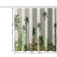Zelena palma za kupatilo za tuširanje sa prirodnim pogledom na ukras kupaonice sa plastičnim kukama