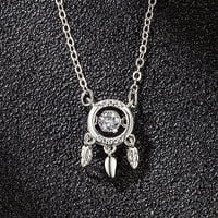 Heiheiup ogrlica od ogrlice od ogrlice od srca, privjesak sa Dreamcatcher nakit lanac ogrlica za ženska