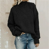 Olyvenn Twist pleteni kratki džemperi za žene Turtleneck Fashion Dame Dukselje vrhovi labave ležerne