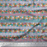 Dijamantni oblik tkanine Soimoi Poly Georgette i cvjetna umjetnička otisnuta tkanina od dvorišta široka