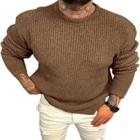 Muški redovni montirani montirani džemper s dugim rukavima MENS Plitwewwer džemper Čvrsta boja CALEST