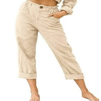Pamučne Pantalone Za Veličine I Posteljine široke Pantalone Velike S  Elastičnom U Kategoriji. ženska Odjeća 