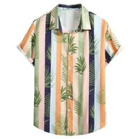 Muška majica Ljetna modna casual havajska print morska obala plaža Lapl Dugme s kratkim rukavima majica