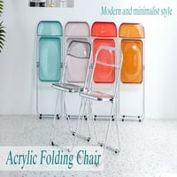 Ufurpie Clear Akrilna stopaklasklapa sa sklopivom stolicom s metalnim okvirom, prenosiva plastična stolica,