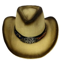 Straw Cowboy Hat Muškarci Kauboj kaputi Ženski šešir Sunceros Vagueros Klasični zapadni akcenti