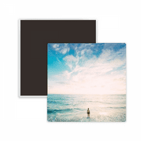 Ocean Sand Beach Sea Slika Square Cracs Frižider Magnet Chellsake Memento