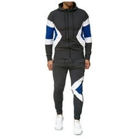 Duks za muškarce postavljene sa duksevima sa hoodie Sportske odjeće Colorblock Zip Up Jacket TrackSuits