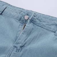 Ženske traperice Žene Stretch tanka dugmeta Visoko struk hlače Žene Olovke Hlače rastezanje Plus veličine