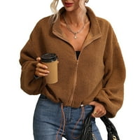 Ženska jakna plus veličina pulover s kapuljačom pulover s kapuljačom toplim vunenim plišanim patentnim