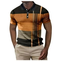 B91XZ majice za muškarce muško proljeće i ljeto niz niz kratki rukav gornji plat plairani rever u boji