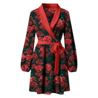 Thirt haljine za žene teen haljine Ljetne žene kimono haljine kratki pahuljica ogrtač ruža ruža lagana