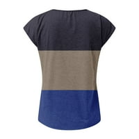 GDFUN Ljetni vrhovi Ženska modna casual traka kratkih rukava Print V-izrez Majica kratkih rukava TOW