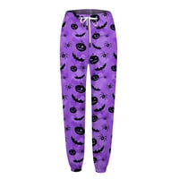 Ženska casual moda Halloween Print casual vučne elastične hlače za struk