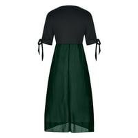 Haljine za žensko čišćenje kratkih rukava V-izrez Haljina od pune boje plus veličina crna maturalna