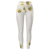 Žene Ležerne prilike uskim visokim strukom Sportske pantalone Bee Festival tiskane tajice Ljetne hlače
