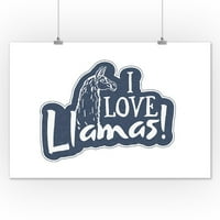Love Llamas - Die Cut naljepnica Stil - Lintna Press Artwork