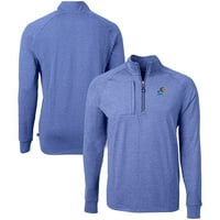 Muški sekač i Buck Heather Royal Kansas Jayhawks Big & Vill Adapt Eco Knit četvrt zip pulover