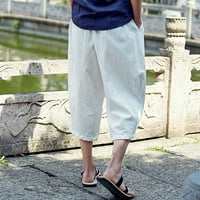 Posteljine hlače duge hlače za muškarce muške ležerne tanke sportske hlače kaledne pantalone za velenjene