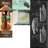 Cybrtayd Eagle Head Lolly Čokoladni plijesni sa čokoladnim snopom, uključuje lizačke palice, violončeve