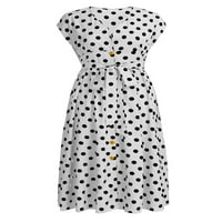 WTPRETTY WOMENS Vintage Polka Dot Print Sundress Ljetni A-LINE midi haljina plus veličina