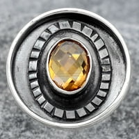 Desiregem Faceed prirodni citrinski sterling srebrni odrasli ženski prsten s. Nakit SDR R-1080