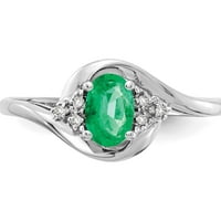 14k bijeli zlatni smaragdni i dijamantski prsten napravljen u Indiji XBS376