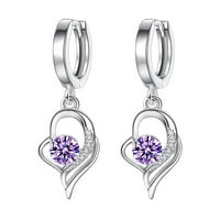 Naušnice za rhinestone Heart Thin Dangle Elegantne naušnice za rhinestone za žene Bake za žene