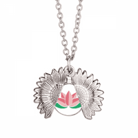 Cvjetni lotos lotos cvijet suncokretov ogrlica privjesak za zaključavanje nakita