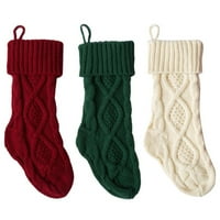 Božićne čarape Pletene Xmas Čarape Dvostrani kamin Viseće čarape za porodičnu božićnu ukrasu