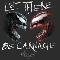 Ženska Marvel Venom: Neka bude karne crna vs. Crveni grafički tee crni veliki