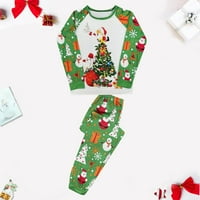 Božićne pidžame za obitelj dqueduo roditelj-dijete topli božićni set tiskani kućni trošak pidžama dvodijelna