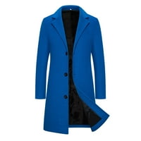 Zimske plave jakne za muškarce Muške casual tople čvrste jakne postolje ovratnik dugih rukava patentni