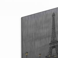 Luxe Metal Art 'Paris Sunset u snijegu' Chris Consani, metalna zida Art, 36 x24