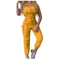 Jumpsuits za ženska modna casual bez rukava bez rukava bez letnjeg kamisola Žene Ljetni vrhovi žuti