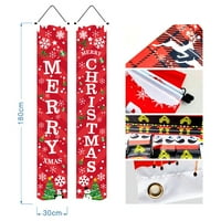 Kiskick Pair Walnut Solnier Banner: Božićni trijem znakova vješanje sretan božićni baner za božićni
