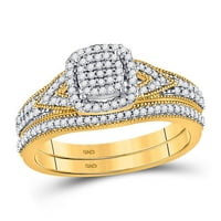 10k žuto zlato okruglo Diamond Bridal Set za vjenčanje CTTW
