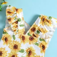 Gubotare Summer Toddler Girls Ruffles Sunflowers Ispisuje kupaći kostim plaža Onesie kupaći kostimi