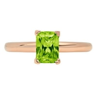 1ct smaragdni rez zeleni prirodni peridot 18K 18K ružičastog godišnjice ružine za angažman prsten veličine