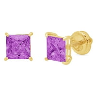 CLARA PUCCI 1. CT Sjajne princeze CUT SOLITAIRE Studs VVS Pravi sukob Besplatno ljubičasta simulirana