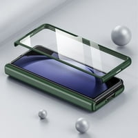 Zjrui za Samsung Galaxy Z Fold kožna futrola sa zaštitnikom zaslona KickdTand All-Inclusiveoffff Case-crna