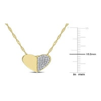 Carat Diamond srčana privjesak ogrlica u 10k žuto zlato sa lancem