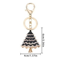 Čarm metalni prsten božićni poklon božićno stablo ključ za ključeve Rhinestone Santa Claus ključ 06