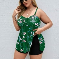 Žene Tankini na plaži od kupaći kostim bez rukava bez rukava Green XL