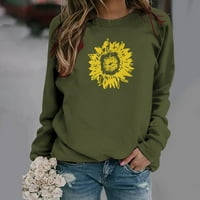 Meichang dukseri za žene Fall Raglan dugih rukava dugih rukava casual crewneck pulover suncokret lagani