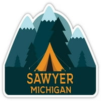 Sawyer Michigan Suvenir Vinil naljepnica za naljepnicu Kamp TENT dizajn