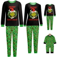 Porodica za božićnu božićnu fleece pidžama PJ setovi Božić PJ's Grinch Print Classic Grinch Xmas Sleep