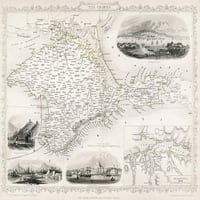Mapa: Krim, C1855. Nmap Krimu, štampan za vrijeme krima rata. Graviranje linije, engleski, C1855. Poster